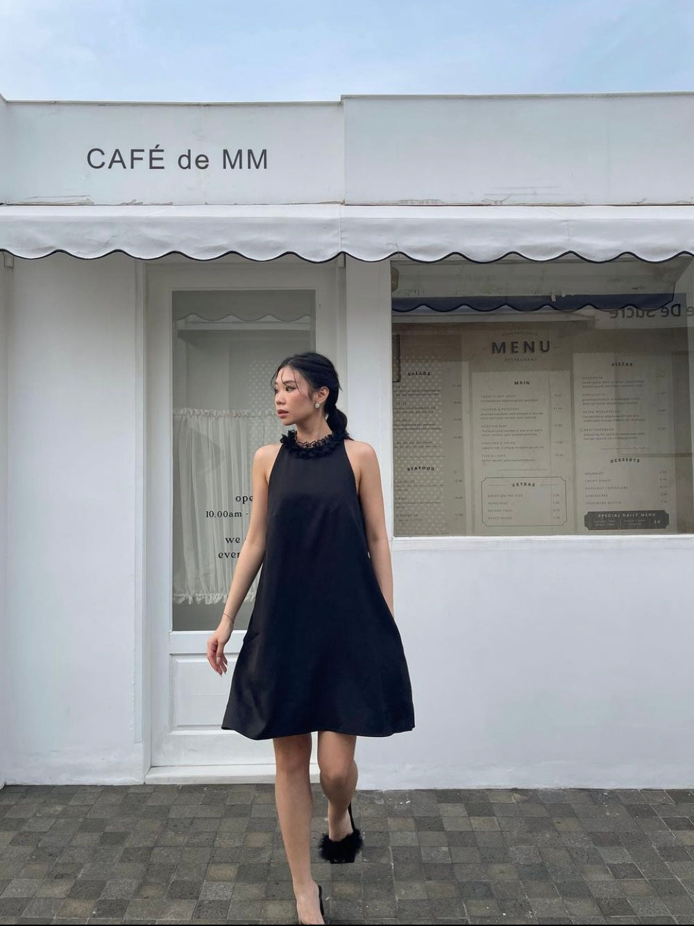 Posh Halter Dress With Ruffle