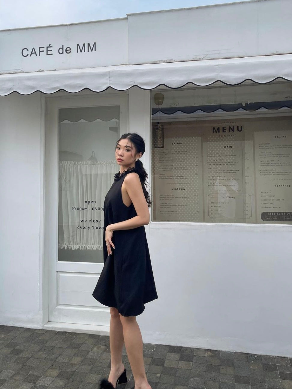Posh Halter Dress With Ruffle