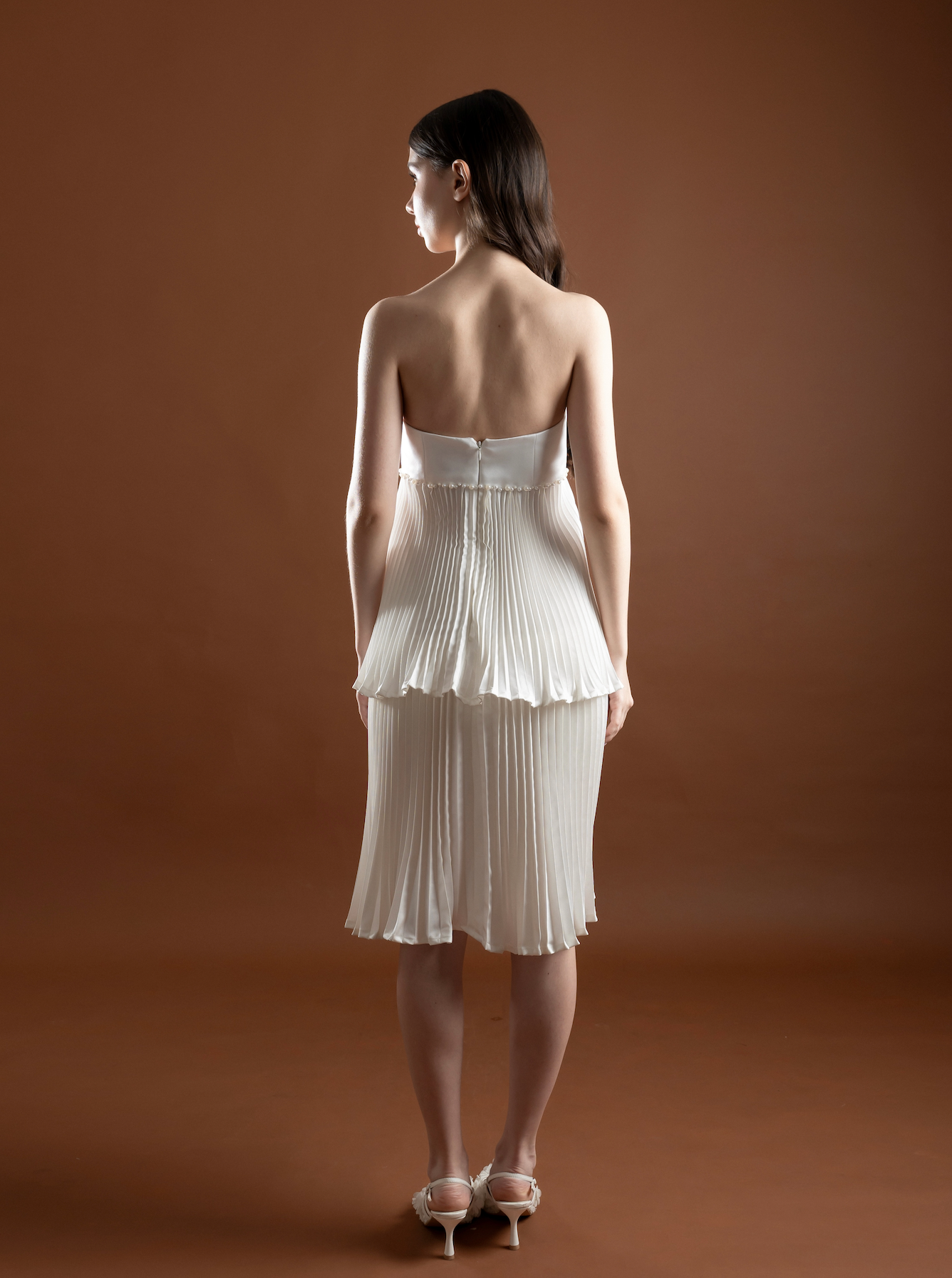 Pearl Pearl Pleated Taffeta Tier Dress